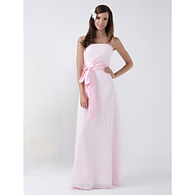 A-line Strapless Floor-length Bridesmaid/ Wedding Party Dress (HSX103)