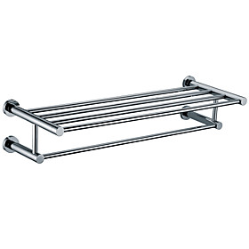 Chrome finished Solid Brass 25 Inch Bathroom Shelf With Towel Bar