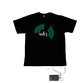 Sound and Music Activated Spectrum VU Meter EL Visualizer T-shirt  (4 AAA)