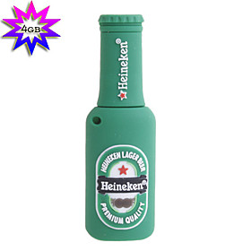 4GB Beer Bottle Style USB Flash Drive (Green)