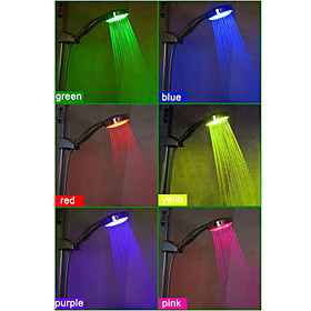 Feature: LED Style: Contemporary Finish: Chrome Shower Head: Handheld Showerhead Material: A Grade ABS Shipping Weight (kg): 0.35? LED Shower Heads (0758-HM-S003)