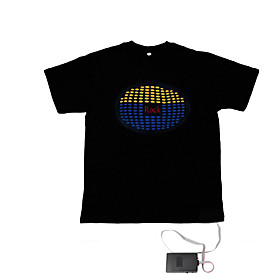 Sound and Music Activated Spectrum VU Meter EL Visualizer T-shirt (4 AAA)