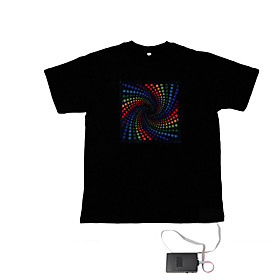 Sound and Music Activated Spectrum VU Meter EL Visualizer T-shirt (4 AAA)
