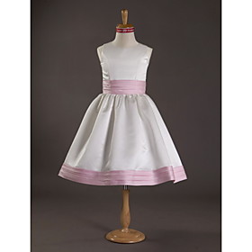 Ball Gown Scoop Knee-length Satin Junior Bridesmaid Dress Ball Gown Scoop Knee-length Satin Junior Bridesmaid Dress