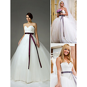 Kate Huds on Bride Wars Ball Gown Sweetheart Chapel Train Satin Tulle Celebrity Wedding Dress (WSM0362)
