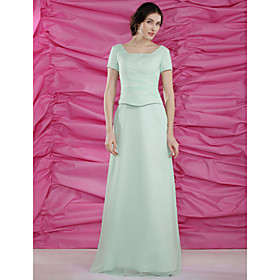 Sheath/ Column Square Floor-length Satin Chiffon Mother of the Bride Dress