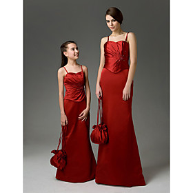 Sheath / Column Sweetheart Floor-length Satin Junior Bridesmaid Dress (HSX100)