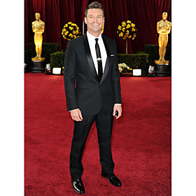 2010 Oscar Ryan Seacrest 1 Button Center-vented Shawl Lapel Narrow Groom Wear/ Tuxedo/ Men's Suit Jacket and Pants