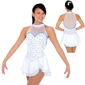Women's White Sleeveless Figure Skating Dress