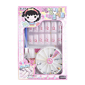 DIY Artificial Nails Set with Glue With Nail Art Beads (12-Nail Pack Assorted Pack Styles)
