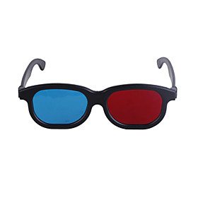 Re-useable Plastic Frame and Lens Anaglyphic Red   Blue 3D Glasses (Frame Color Assorted)