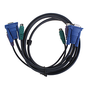 Overview1.5m lengthGold plated connectorcopper conductorshield: mylar foil, braid, drain wireRoHS KVM cable
