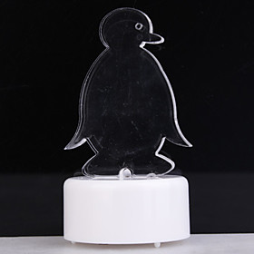 Charming Penguin Shaped Colorful LED Night Light (3xAG13)
