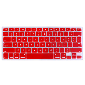 Silicon QWERTY Keyboard Cover for Mac Book (Red)