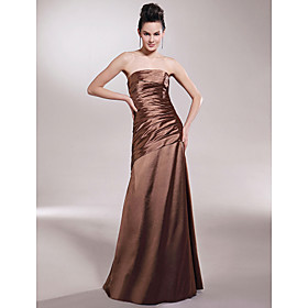 Silhouette: Sheath/Column Neckline: Strapless Waist: Natural Hemline/Train: Floor-length Sleeve Length: Sleeveless Embellishments: Ruffles, Side Draping Back Details: Zipper Fully Lined: Yes Built-In Bra: Yes Fabric: Elastic Woven Satin Shown Color: Brown Body Shape: Apple, Hourglass, Inverted Triangle, Pear, Rectangle, Plus Sizes, Petite, Misses Occasion: Wedding Party Season: Spring, Fall, Winter, Summer Net Weight: 1.5Kg Shipping Weight: 1.98kg Model: Aida Model: Aida HEIGHT: 5.8ft BUST: 33in WAIST: 24in HIPS: 35in Model's Dress Size: 4 We hope that the dress model's measurements can help you better understand the fit of this dress. Sheath/ Column Strapless Floor-length Sleeveless Elastic Satin Bridesmaid/ Wedding Party Dress