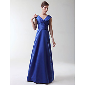 2009 Style A-line V-neck Satin Bridesmaid/ Wedding Party Dress (HSX220)