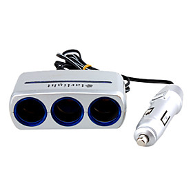 Triple-way Portable Car Cigarette Lighter Charger Socket Splitter  - 12V - Portable lp-817