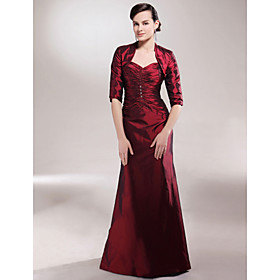 A-line Sweetheart Floor-length Taffeta Mother of the Bride Dress With A Wrap
