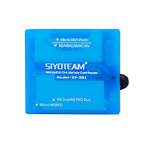 SY-381 Blue color Mini Multi in One Memory Card Reader