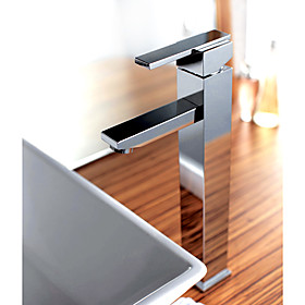 Chrome Finish Brass Bathroom Sink Faucet (Tall)