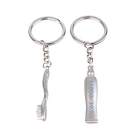 Stainless Lovers keychains (Tooth Brush  Dental Cream / 2-Piece Set)