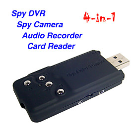 4 in 1 Slim USB DVR with Card Reader and Audio Recorder  Hidden Camera QW089 