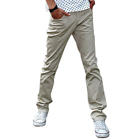 New Arrival Men's Long Straight Leg Relaxed Fashion Black Beige Cotton Pant (0531-5.31-110)