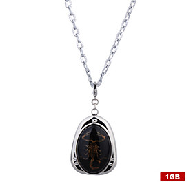 Stainless Steel Scorpion USB2.0 Flash Drive Necklace 1GB