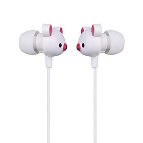 Cute Bear Stereo Earphones (White)