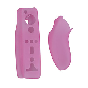 Protective Silicone Case/Skin for Wii/Wii U Remote and Nunchuk (Pink)