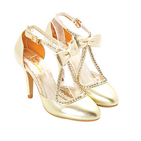 Real Leather High Heels with Bowknot