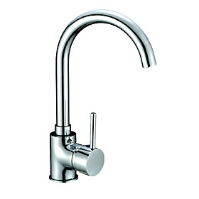 Chrome Finish Solid Brass Kitchen Faucet
