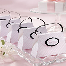 Pink Plaid Purse Favor Box Kit(set of 12)