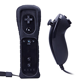 Remote with Silicone Sleeve   Nunchuck Controller for Wii (Black)