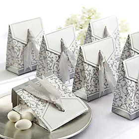 Favor Box with Silver Ribbon(set of 12)