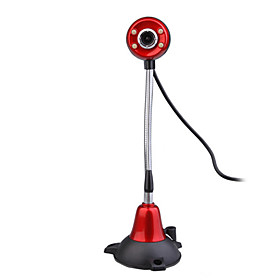 5 Megapixel USB Night Vision Webcam with Microphone (Red)