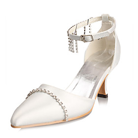 Satin, Closed-toes with Rhinestones