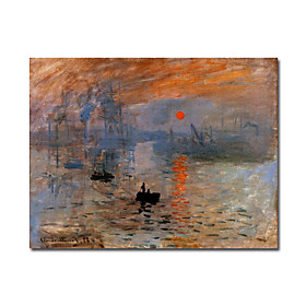 handbemalte Sonnenaufgang Ölgemälde von Claude Monet mit gestreckten Rahmen handbemalte Sonnenaufgang Ölgemälde von Claude Monet mit gestreckten Rahmen