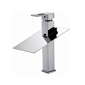 Color Changing LED Waterfall Bathroom Sink Faucet (Tall)