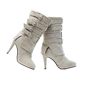 Top Quality PU Upper High Heels Boot With Strappy Fashion Shoe(0987-X3031)