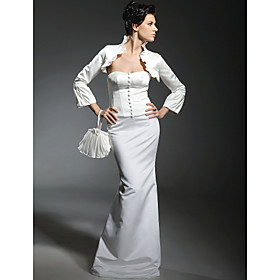 Trumpet / Mermaid Sweetheart Floor-length Satin Wedding Dress With Long Sleeve Wrap