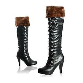 Top Quality PU  Upper High Heels Boot With Strappy Fashion Shoe(0987-X2996)