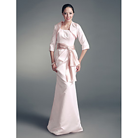 Trumpet/ Mermaid Square Floor-length Satin Mother of the Bride Dress With A Wrap