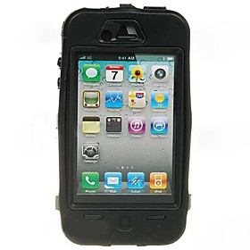 Extra Tough Protective Impact Housing Case   LCD Screen Protector for iPhone 4 (Black)