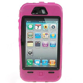 Extra Tough Protective Impact Housing Case   LCD Screen Protector for iPhone 4 (Pink)