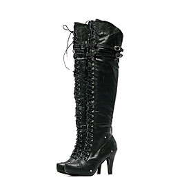 Top Quality PU Upper High Heels Boot With Strappy Fashion Shoe(0987-X2998)