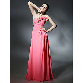 Empire Sweetheart Sweep/ Brush Train Chiffon Elastic satin Evening Dress (FSM04259)