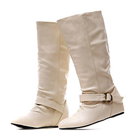 Top Quality PU Upper Flat Boot With Strappy Special Occasion Shoe/ Fashion Shoe(0987-X3033)