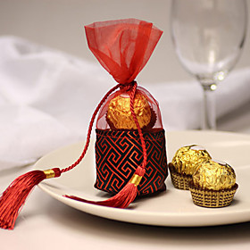 Asian Style Organza Wedding Favor Bag With Tassel (Set of 12)