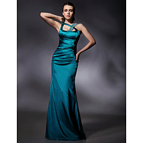 Samantha Harris Trumpet / Mermaid Floor-length Sleeveless Satin Oscar/ Evening Dress (FSM0675)